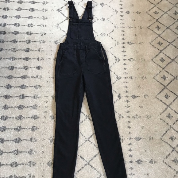 Madewell Black Skinny Overalls Lunar Wash XSTall - Picture 5 of 11